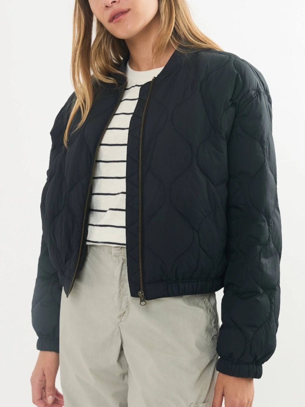 Marine Layer Avalon Lightweight Down Quilted Bomber Size Medium